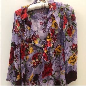 Purple flower Alice and Olivia blouse
